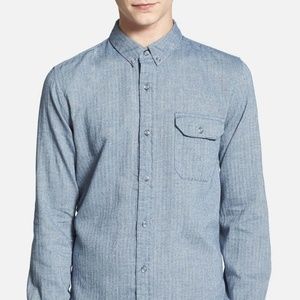 Topman Slim-fit Herringbone Long-sleeve Shirt